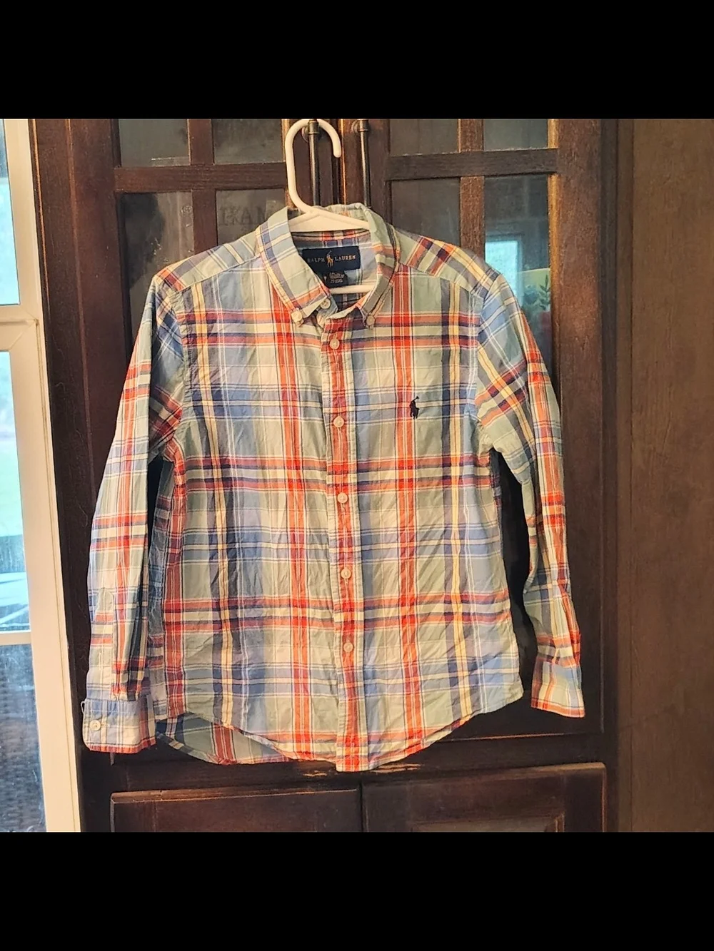 Ralph Lauren Boy's Multicolor Plaid Button-Down Shirt. Size 6